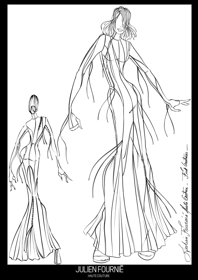 dessin robe haute couture